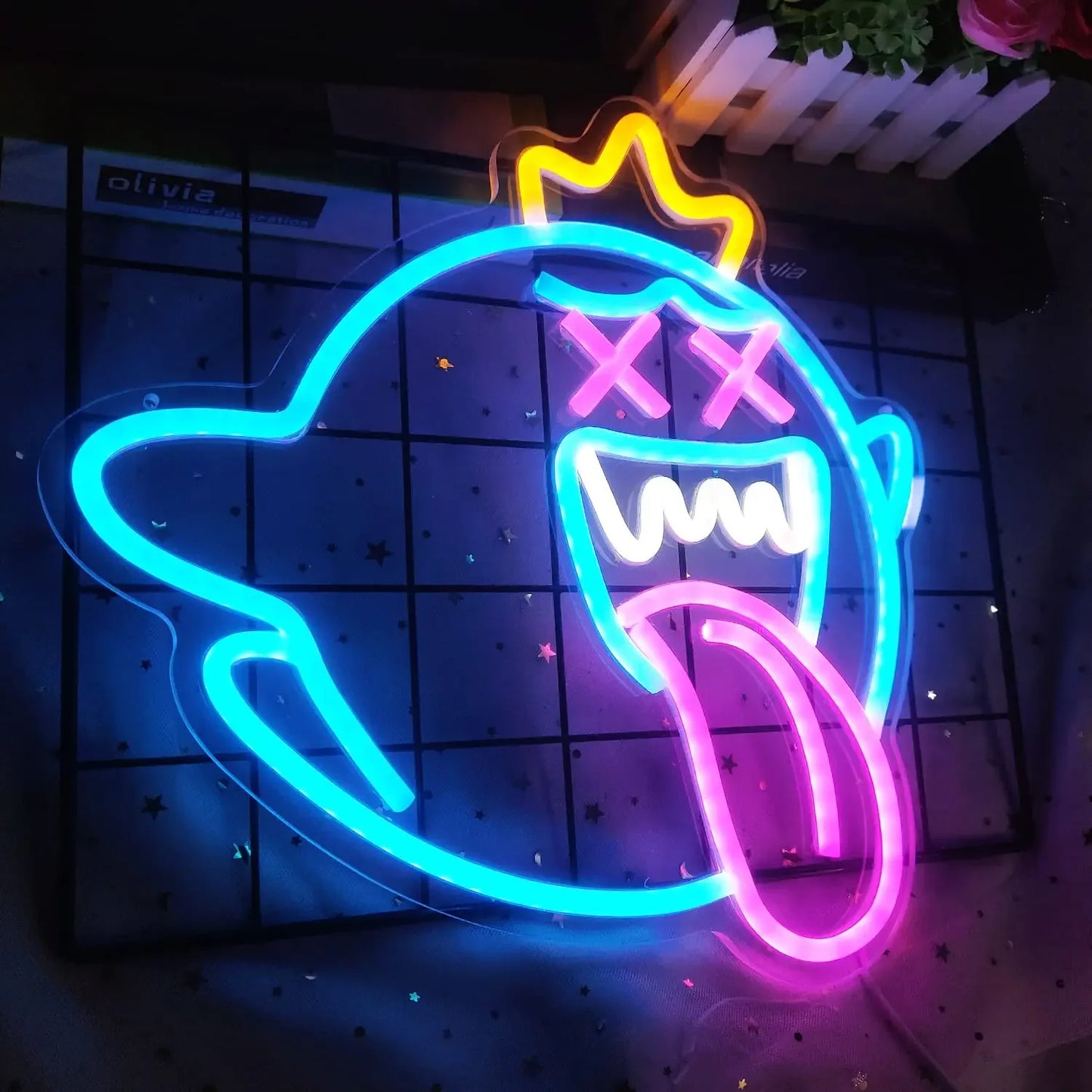 King Ghost Led Neon Sign USB Dimmer Switch Halloween / Game Room Decoration