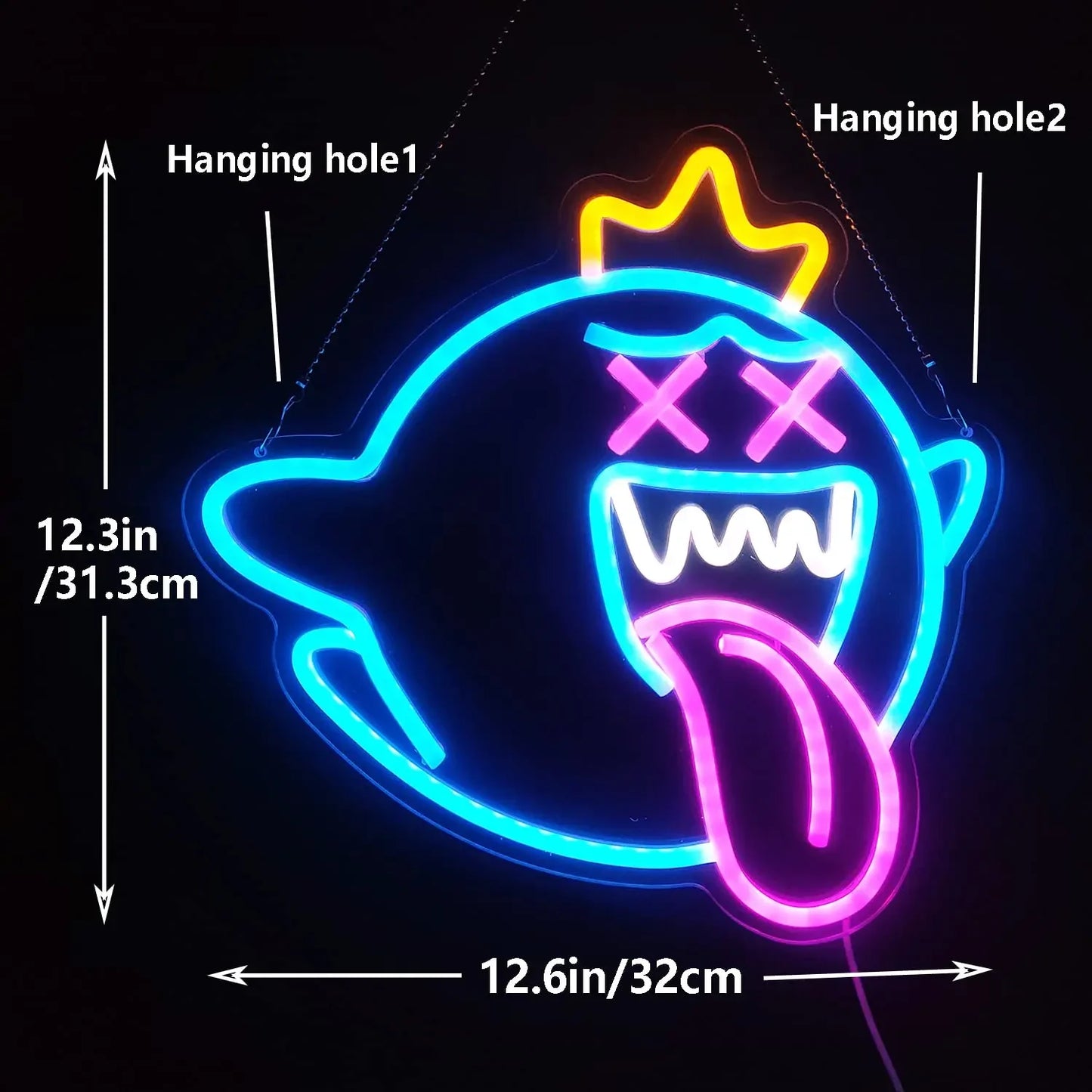 King Ghost Led Neon Sign USB Dimmer Switch Halloween / Game Room Decoration