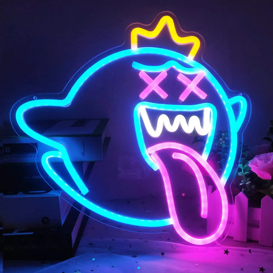 King Ghost Led Neon Sign USB Dimmer Switch Halloween / Game Room Decoration