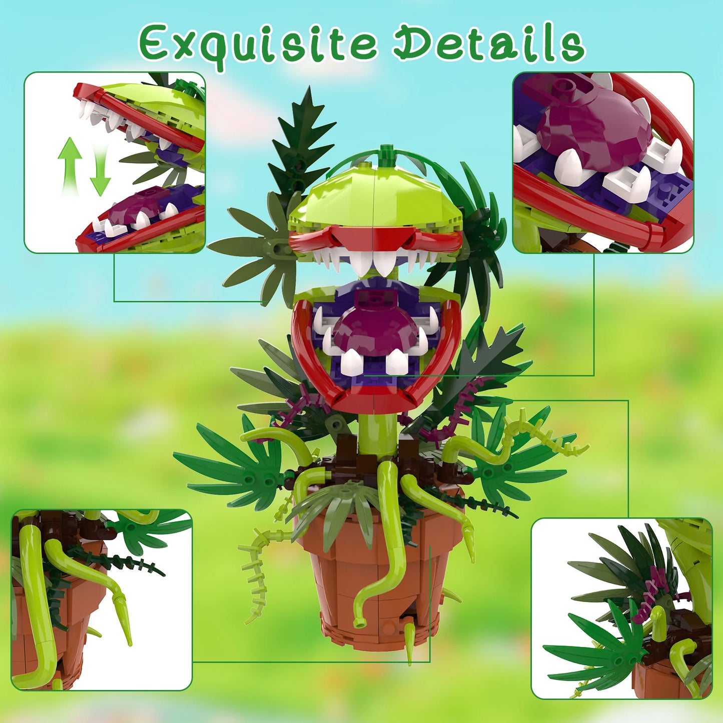 Little Shop of Horrors Audrey 2 Piranha Plant Building Blocks Compatible with Lego 327 Pcs