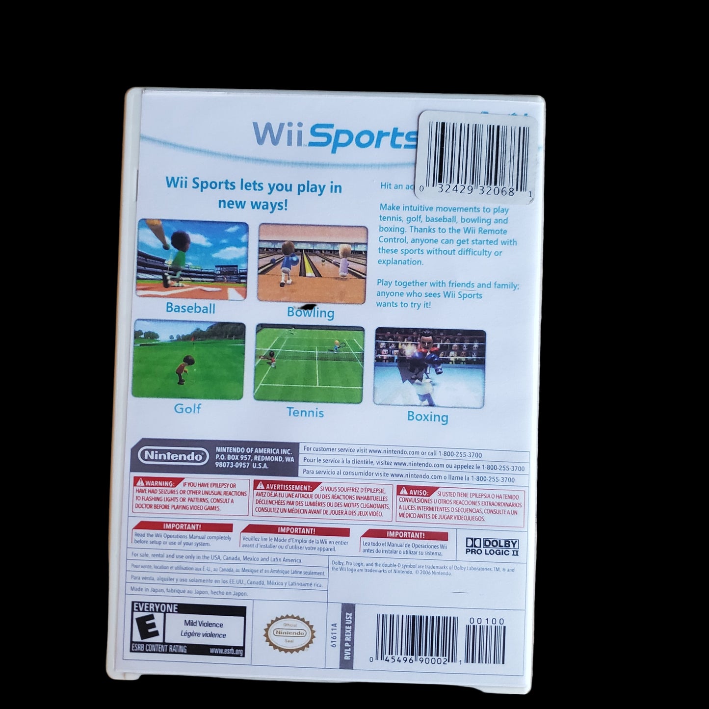 Wii Sports for Nintendo Wii Authentic Game Reproduction Case and Cover Art