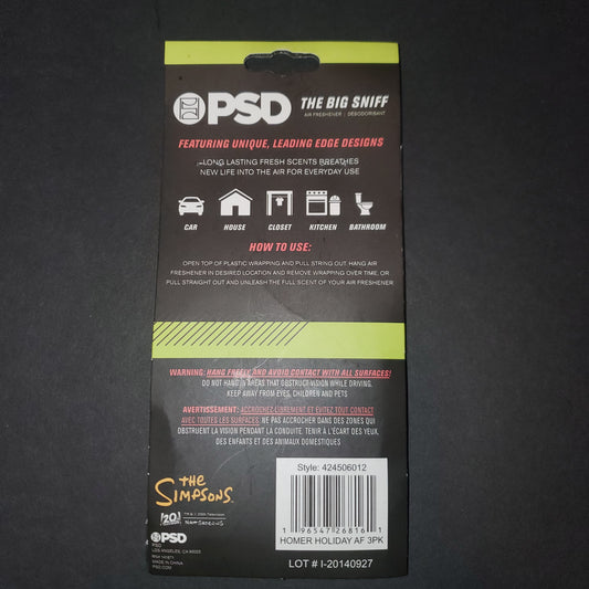 Simpsons Christmas  Car Air Freshener 3 Pack